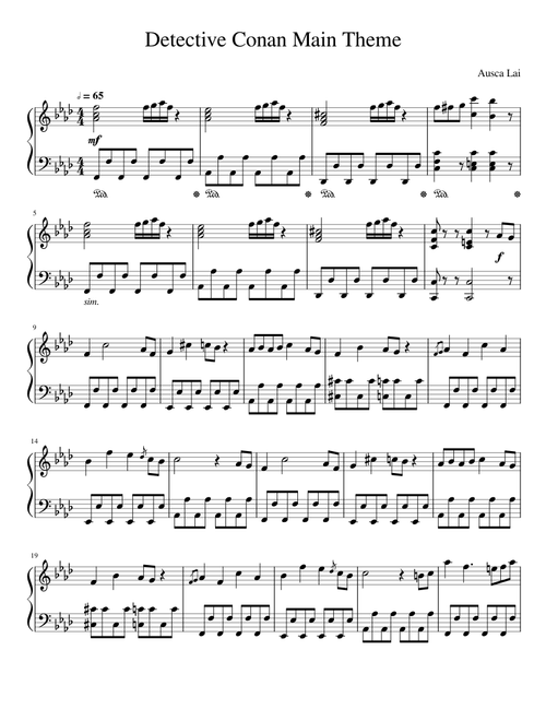 Detective Conan Main Theme (Easy)