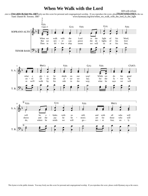 TRUST AND OBEY (Chorus) - D. B. Towner