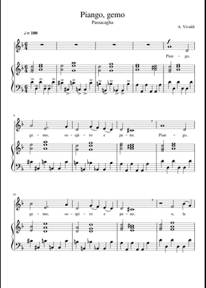 PIANGO, GEMO completo 2 Sheet Music for Piano, Alto (Piano-Voice ...