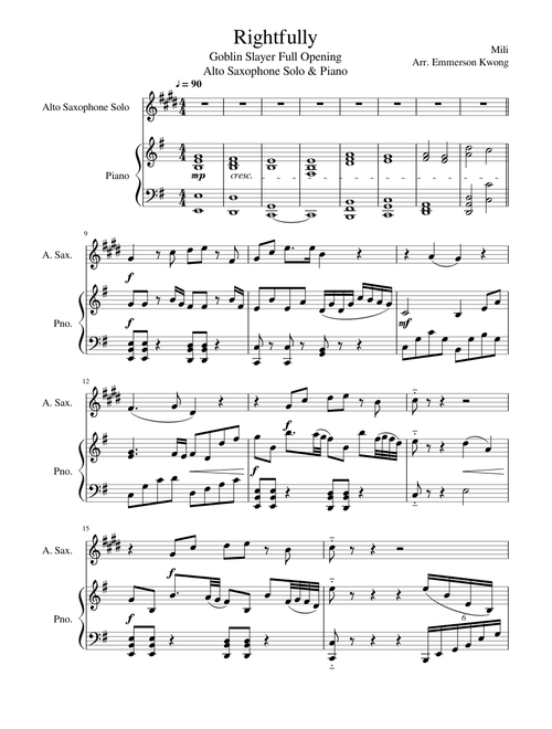 Rightfully - Alto Saxophone Solo
