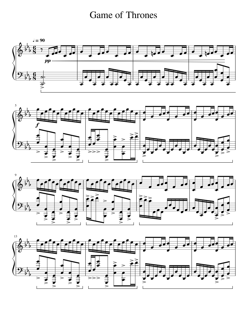 Game of Thrones (Main Theme) Sheet music for Piano (Solo)