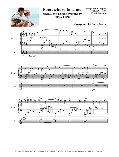 Somewhere in Time Love Theme, by John Barry
