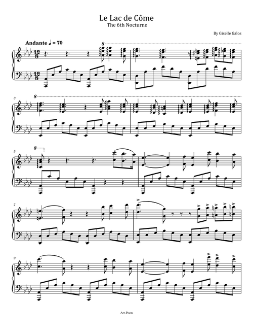 Giselle Galos - Le Lac de Côme - Op.24 Original For Piano Solo (Arr. poon) (Piano Solo)