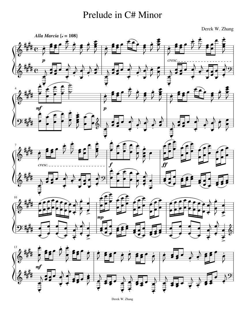 Prelude in C Minor Sheet music for Piano (Solo)