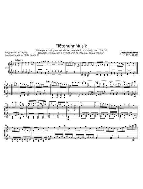 Flötenuhr Musik (1772/1792) - Joseph Haydn