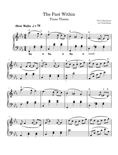 The Past Within Piano Theme – Victor Butzelaar
