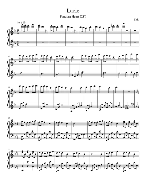 Pandora Heart OST - Lacie【Piano Arrangement】