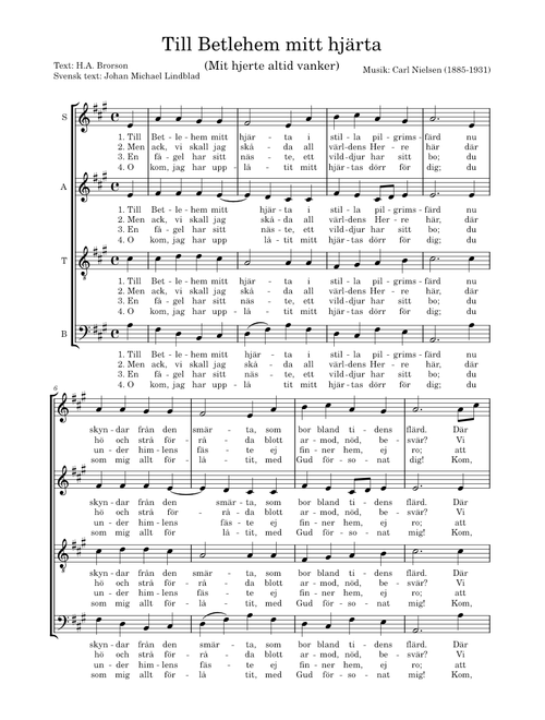 Till betlehem mitt hjärta (SATB) – Carl Nielsen