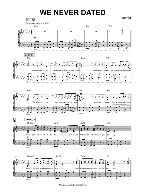We never dated - sombr (Piano)