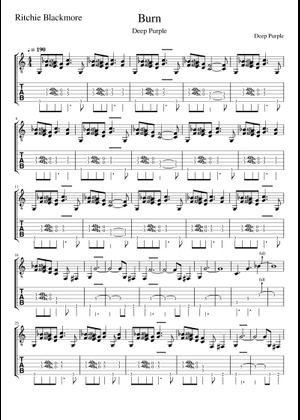 Play Official version of Burn Sheet Music by Deep Purple for