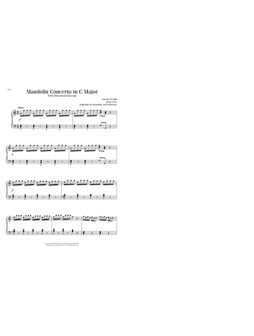 Mandolin Concerto in C Major - Antonio Vivaldi (Piano Solo)