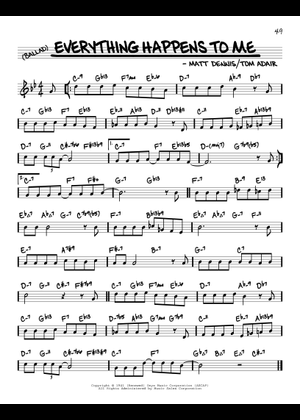 Everything Happens To Me – Frank Sinatra Sheet Music with Chords