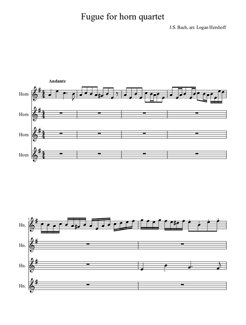 "Little Fugue" for Horn Quartet