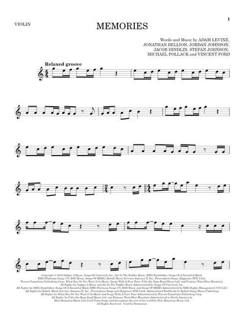 Memories - Maroon 5 (Violin Solo)