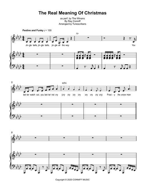 The Real Meaning Of Christmas (Arr. Tunescribers) - Ray Conniff (Piano Vocal)