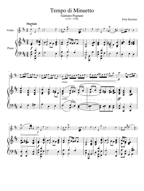 Tempo di Minuetto in the Style of Pugnani by Fritz Kreisler