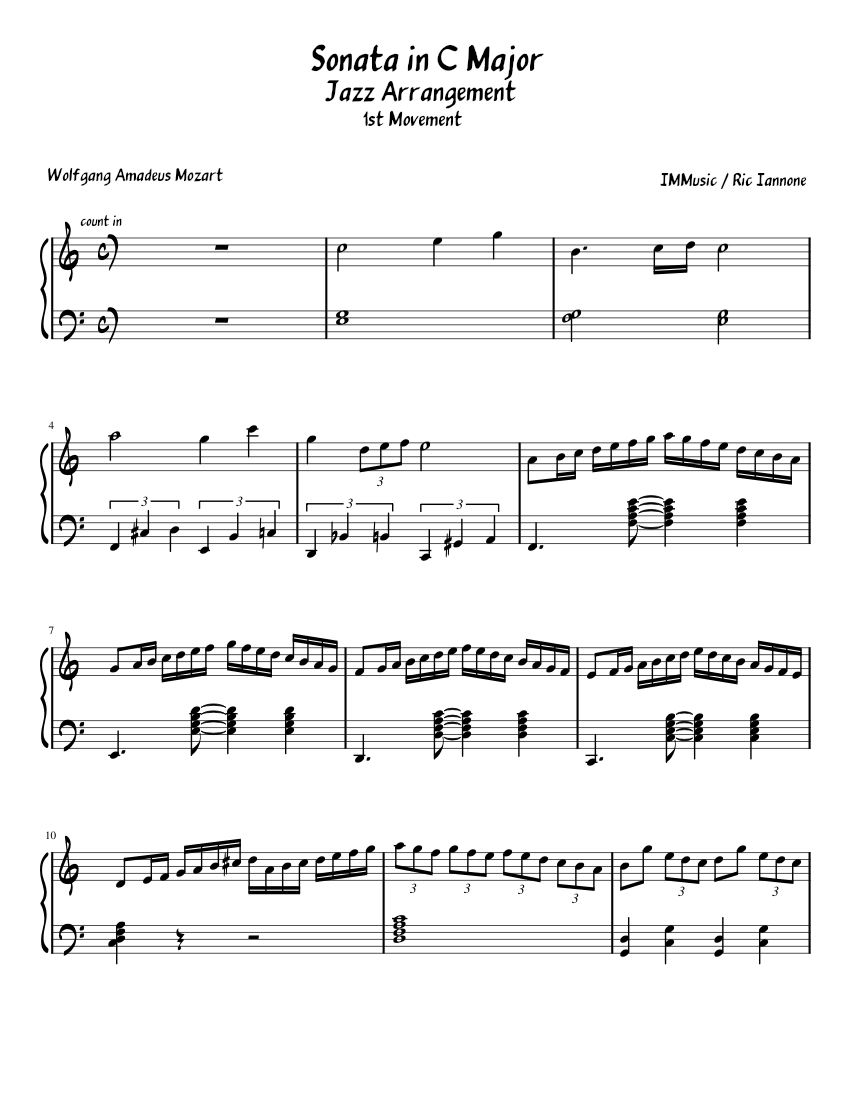 Sonata in C Major Sheet Music for Piano (Solo) | MuseScore.com