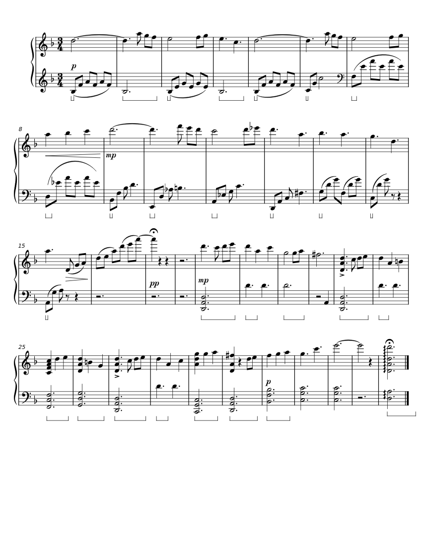 Mondstadt Night Theme Sheet music for Piano (Solo) | Musescore.com