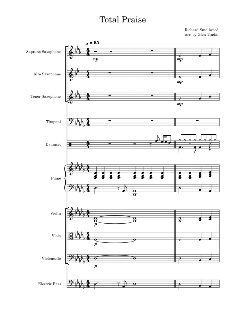Total praise – Richard Smallwood (Cover) Sheet Music for Piano
