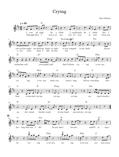Crying – Roy Orbison Crying