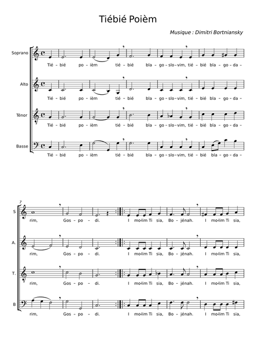 Tiébié Poièm - Dimitri Bortniansky