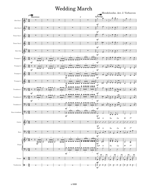 Wedding March - Felix Mendelssohn (Arr : J. Verhoeven)