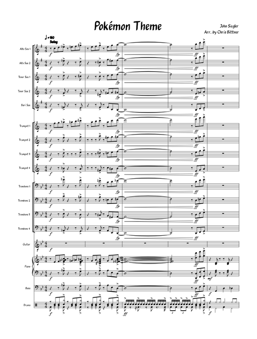 Pokémon Theme Song – Pokemon | Jazz Big Band Arrangement (WIP)