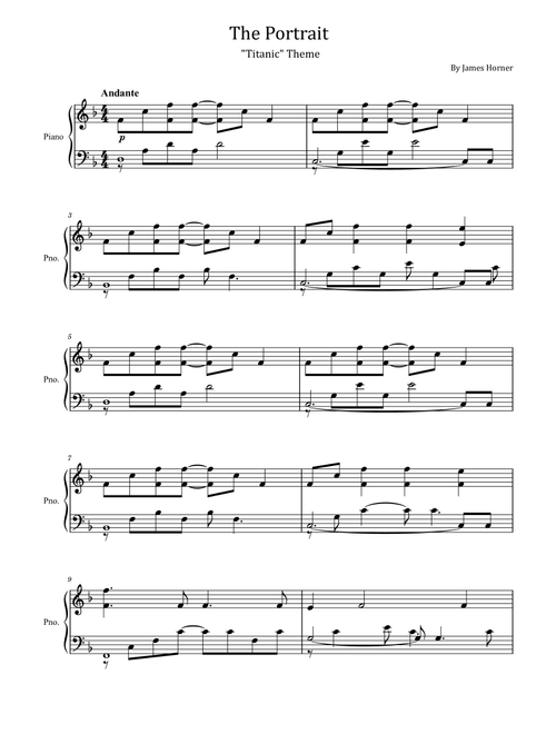 The Portrait (Arr. poon) - James Horner (Easy Piano)