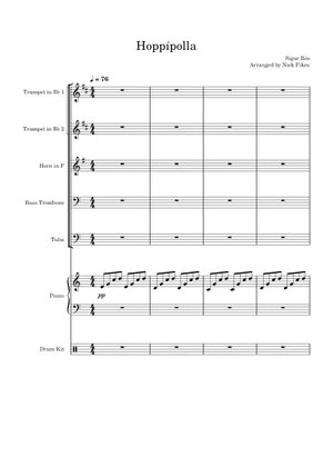 Hoppípolla – Sigur Rós (Brass Quintet W/ Piano & Set) Sheet Music