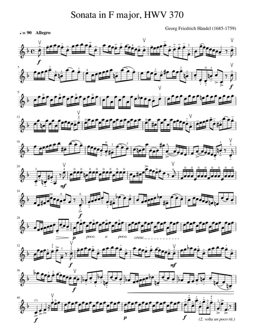 (V) G.F. Händel – Sonata in F major, HWV 370 (Allegro)