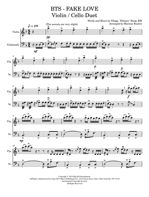 Fake Love (Arr. Marissa Buelow) - BTS (Instrumental Duet)