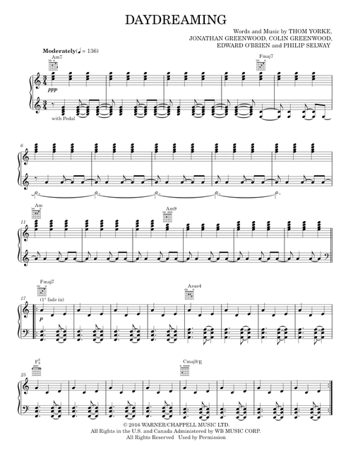 Daydreaming - Radiohead (Piano-Vocal-Guitar)