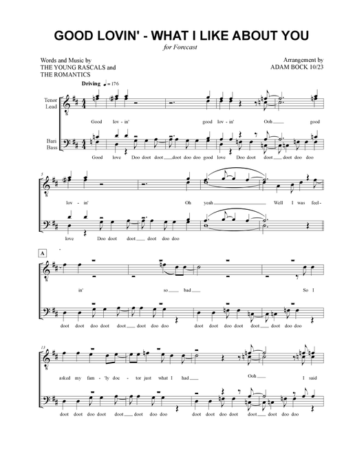 Good Lovin' (Arr. Adam Bock) - The Young Rascals (Choral, SSAA)