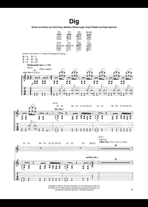 Play Official version of Dig Sheet Music by Mudvayne for Guitar