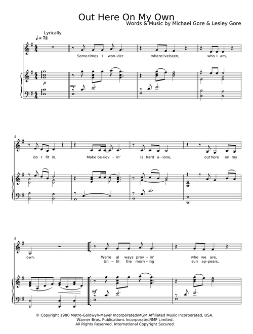 Out Here On My Own (from Fame) - Michael Gore