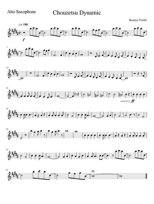 Dragon Ball Super Opening Theme ChouzetsuDynamic Alto Saxophone
