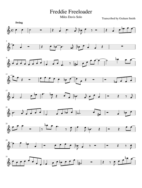 Freddie Freeloader - Miles Davis Solo