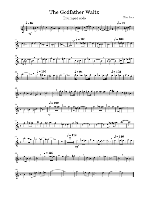 The Godfather Waltz – Nino Rota - Trumpet Solo