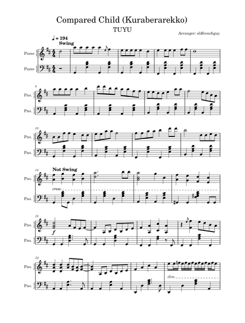 Tuyu! piano sheet music by edozier072320 | Play, print, and