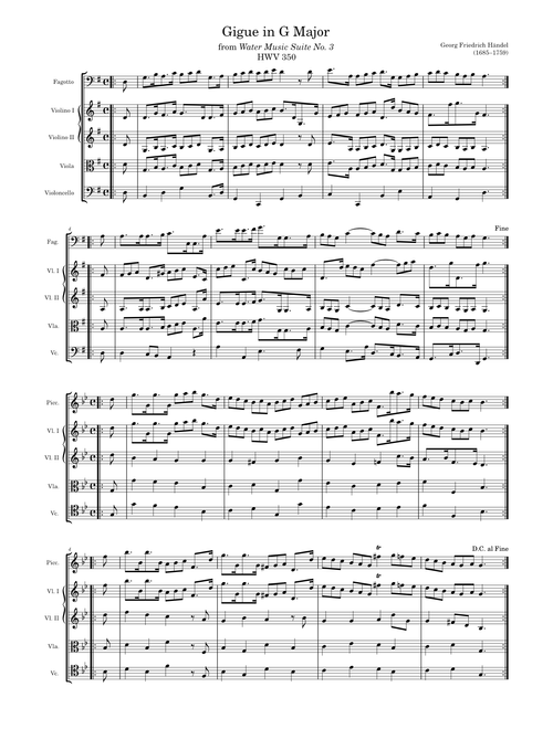 Gigue in G Major from Water Music Suite No. 3 HWV 350 – Händel
