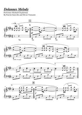realeza Comparar Discriminación sexual Free Dorannes Melody by Richard Clayderman sheet music | Download PDF or  print on Musescore.com
