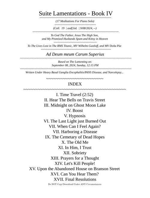[NOT FINISHED] - Suite Lamentations - Book IV