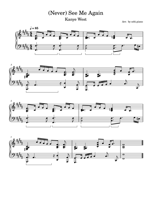 (Never) See Me Again (Arr. sebi.piano) - Kanye West (Piano Solo)