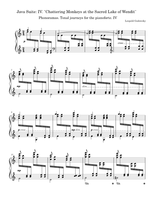 Java Suite: IV. "Chattering Monkeys at the Sacred Lake of Wendit" – Leopold Godowsky