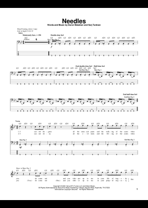 Play Official version of X sheet music by System of a Down for Guitar Bass guitar MuseScore