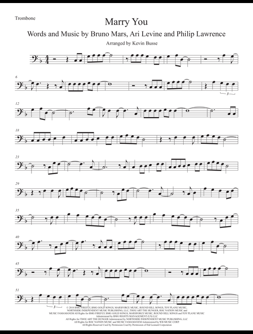 Marry You (Arr. Kevin Busse) - Bruno Mars (Trombone Solo)