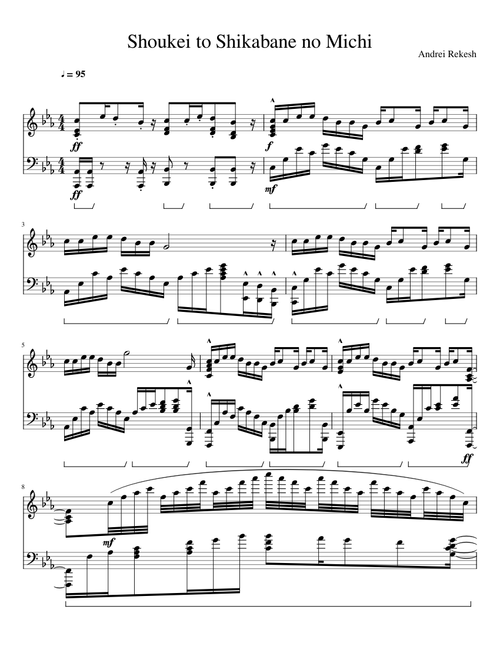 Shoukei to Shikabane no Michi for Piano
