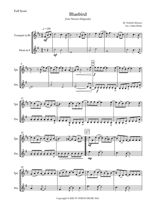 Ikimono Gakari's Blue Bird (Arr. Fabio Britto) - Yoshiki Mizuno (Instrumental Duet)