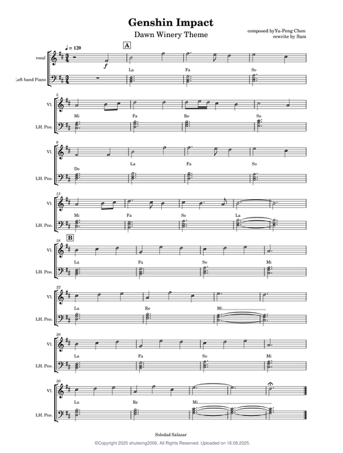 Genshin Impact (Dawn Winery Theme) – Yu-Peng Chen