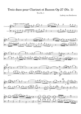 Free Trois Duos Pour Clarinette Et Basson Op 27 by Ludwig van